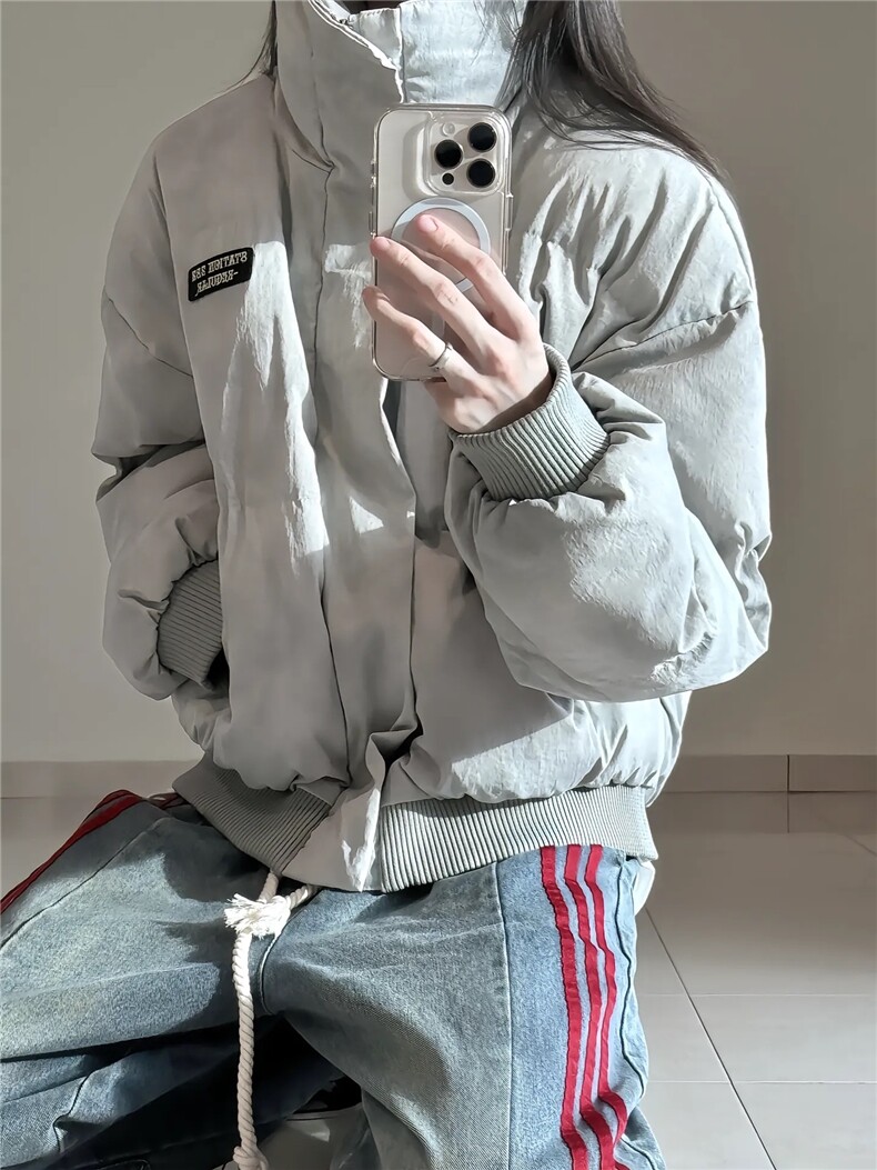 网图现货扎染棉服美式短款面包服男冬季高街廓形棉衣外套P108,男装棉衣,电商C306-1