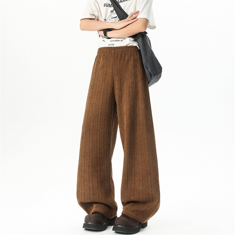 8XL-M麦穗纹雪尼尔阔腿裤男垂感休闲直通裤特大码卫裤K992P50控68，男装休闲裤，电商D206-1