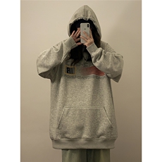1中性风连帽抽线印花字母设计大码潮流休闲卫衣男WY77764P58控78，男装卫衣，星座226-2