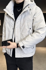 标50白鸭绒连帽男装羽绒服之前的灰色色差纠正C317-Y5869-P215，男装羽绒服，电商C317