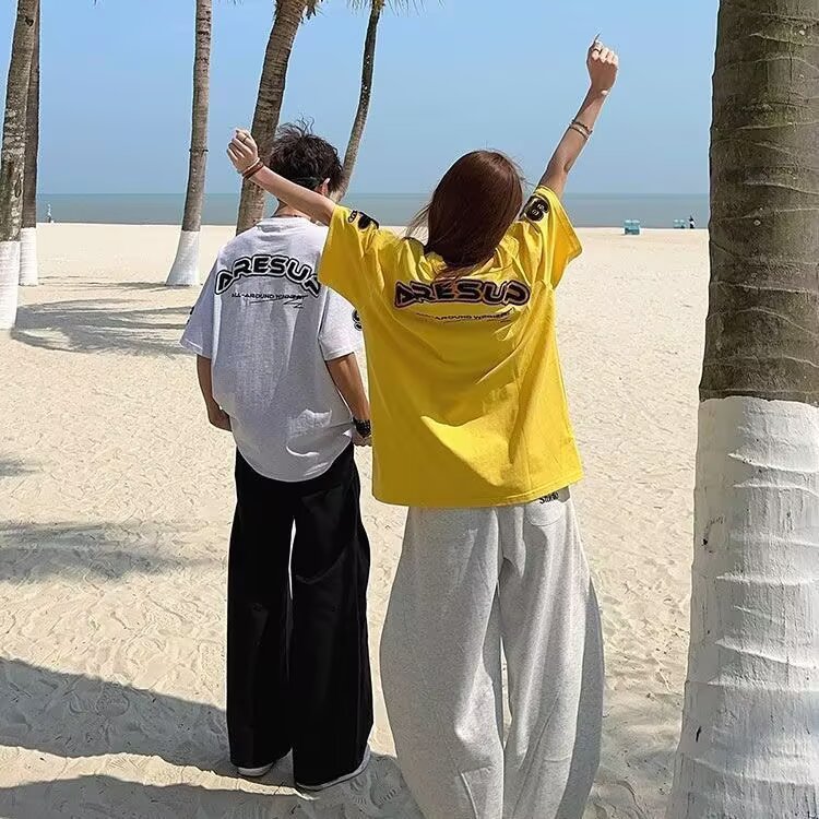 H0553-P35毛巾绣减龄宽松百搭夏季新款短袖t恤,男装T恤,星座617A-1（原B318A）