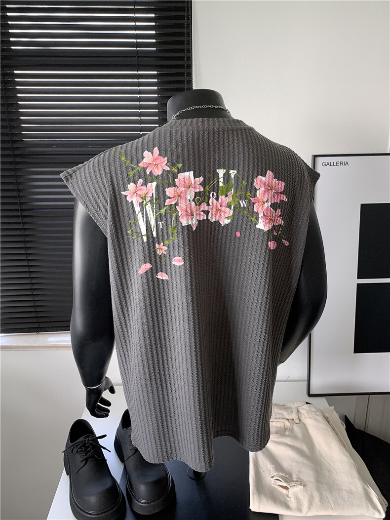 XZ809A/BXXX09/P35/控48美式V领印花背心T恤,男装背心/马甲,星座809A(原222-1)