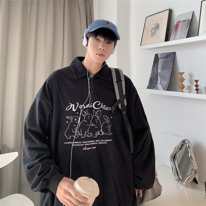 休闲印花套头卫衣青春流行新款POLO领Y105P38,男装卫衣,星座1116-2