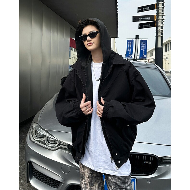 春季潮牌连帽工装夹克冲锋衣外套男潮流帅气休闲上衣JK09348-P108,男装夹克,星座308B-1