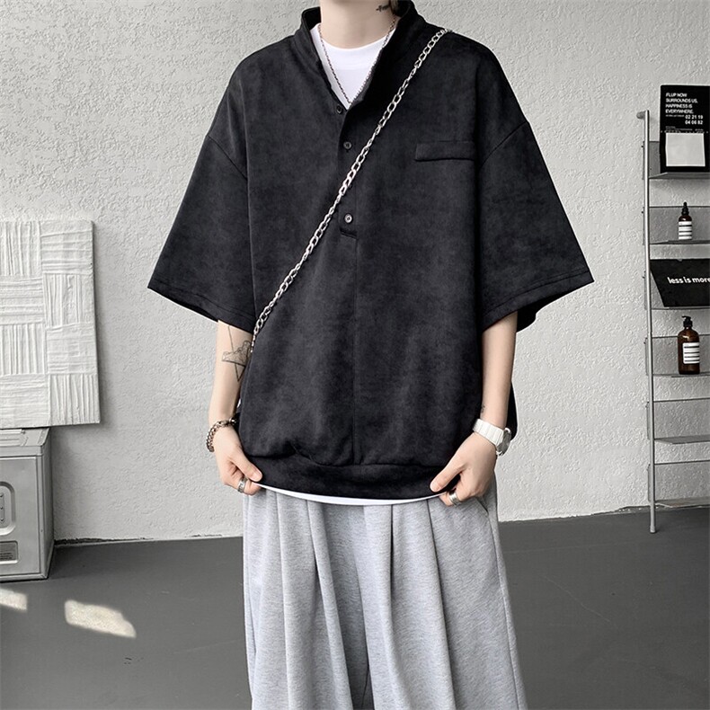可拆开卖！立领POLO衫短袖t恤套装男生休闲运动青少年搭配帅气夏,男装T恤,电商B312