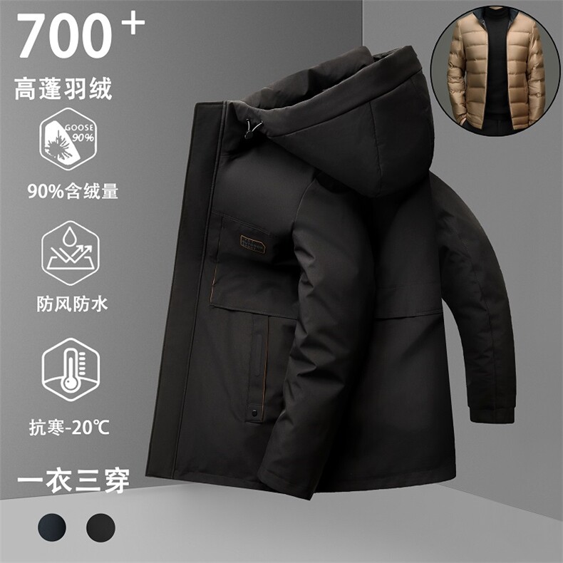 男装羽绒服YR2802新品主推90绒子活里活面一衣三穿大厂高品质做工,男装羽绒服,钱塘207-1