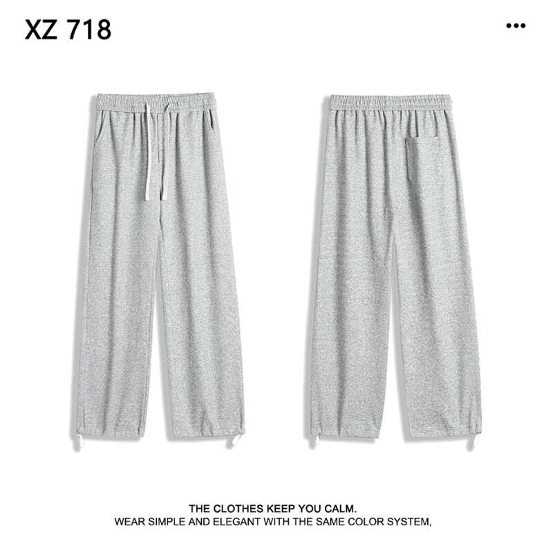 运动卫裤男秋冬季款束腿裤直筒休闲长裤抽绳束脚裤X1870-特批-55图片