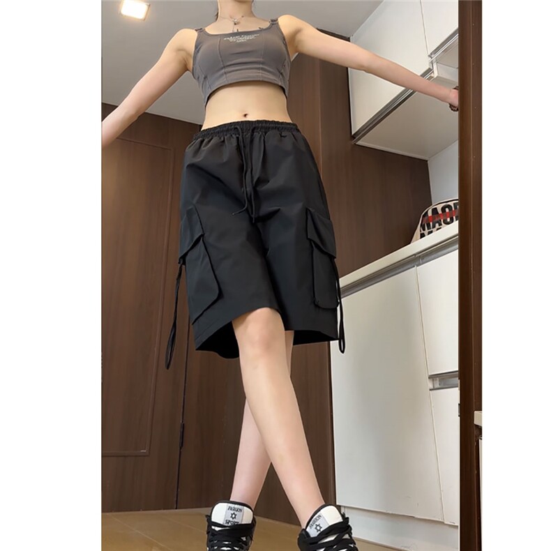 夏季工装抽绳短裤男设计宽松休闲潮流百搭短裤DK3100 P-25图片