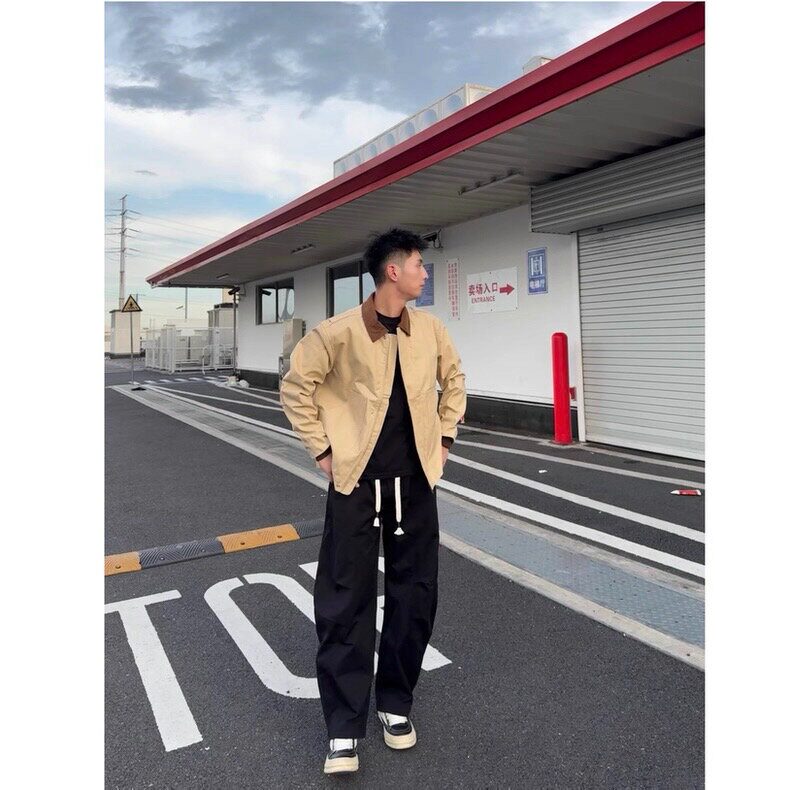 网络图现货美式翻领帆布工装棒球服宽松休闲外套JW23-P90,男装工装外套,星座715-7