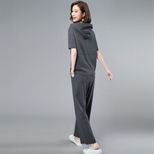 运动服休闲套装新款中年妈妈减龄棉短袖卫衣两件套，，女装套装/套裙，涵誉