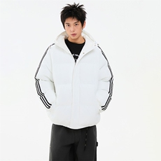 冬季潮流条纹五防立领加绒加厚棉衣情侣撞色棉服外套MY8899-p78，男装棉衣，星座610B-1