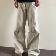 美式复古拼接宽松直筒工装裤男潮牌高街褶皱设计感阔腿长裤NZ49，男装工装外套，星座516A