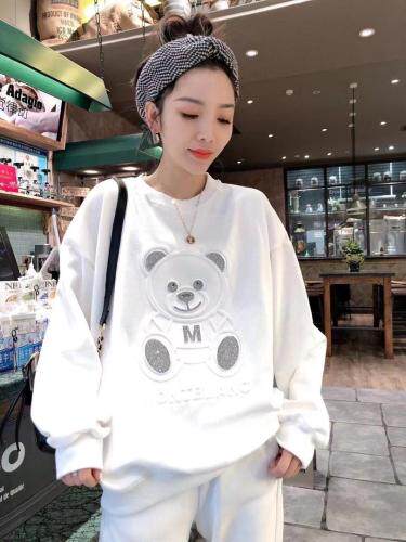 小熊烫钻卫衣，女装卫衣/绒衫，一杭