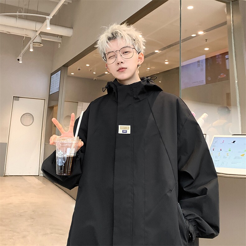 现货防水防风美式冲锋衣外套宽松大码男士连帽工装夹克JK988-P75,男装夹克,电商A006