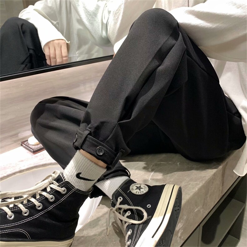 冰丝休闲裤男夏季痞帅束脚裤子韩版潮流百搭宽松直筒西裤X399-P35，男装西裤，星座1008-1