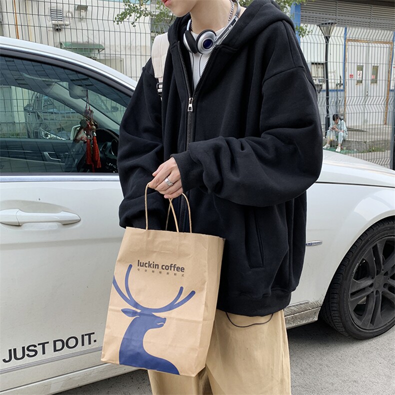 WY203-P55控78秋季季新款男女连帽宽松纯色开衫卫衣外套,女装短外套,电商A036A
