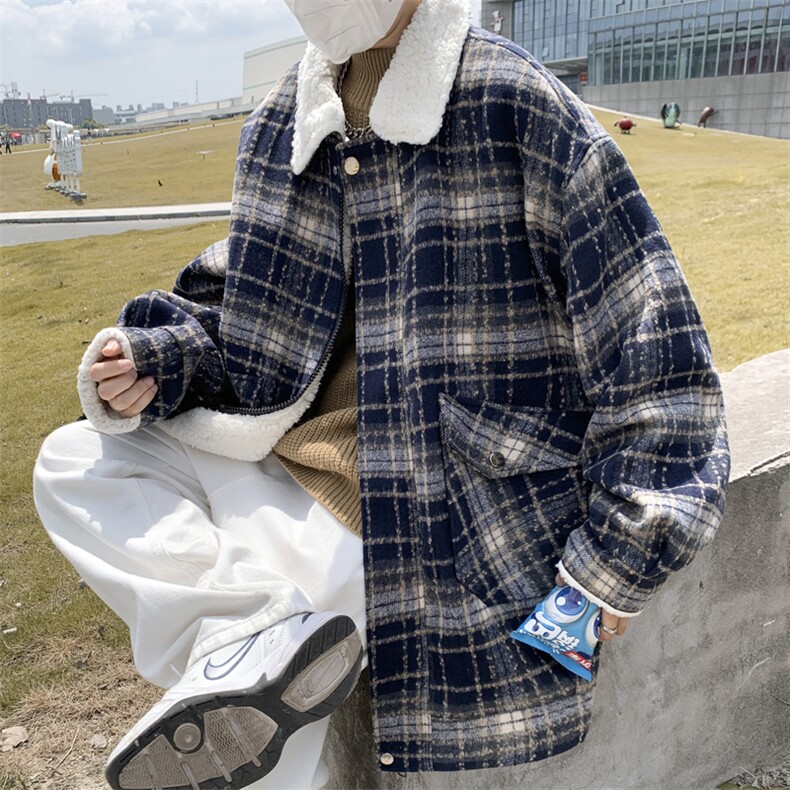 羊羔毛外套男款冬季加绒加厚秋冬款棉服M613P125控158,男装棉衣,电商A157