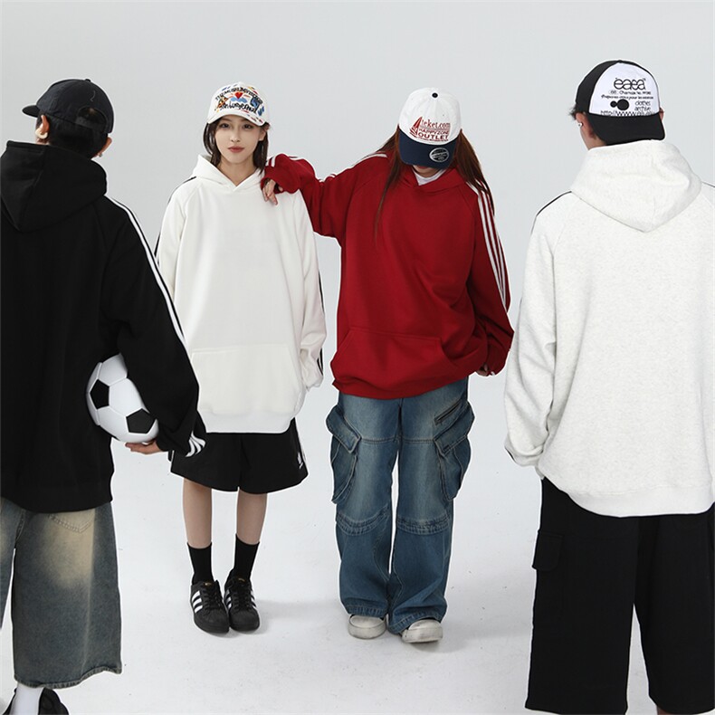 重磅全棉二开支持退换抖音得物高品质360克宽松织带连帽卫衣CM06,男装卫衣,电商A486