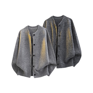 简约开衫毛衣男秋季冬慵懒风情侣圆领针织衫百搭线衣MY0259-P60图片
