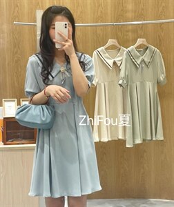 夏季新款 甜美学院风连衣裙,女装连衣裙,知否
