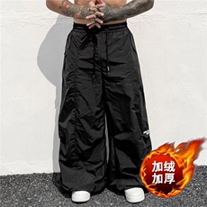 2025夏季薄款户外速干休闲裤男士潮流宽松拼接纯色青年小弯刀裤潮，男装休闲裤，星座506A