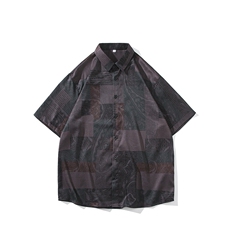 精品花衬衫男短袖夏季痞帅休闲上衣服外套翻领大码衬衣A012/P35，男装衬衫，电商A012