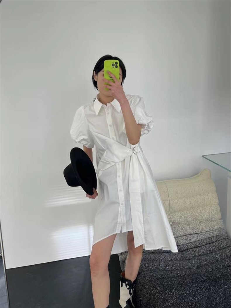 夏季新款衬衫不规则连衣裙,女装衬衫,JY.OUBEN