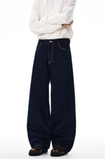 2025秋冬美式丹尼原牛赤耳卷边牛仔裤男直筒宽松2023M百搭长裤子，男装牛仔裤，星座301D-3