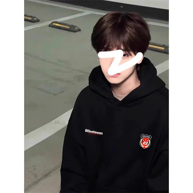 抖音得物二开现货供应春装重磅美式高街宽松连帽卫衣DL3001,男装卫衣,电商A486-1