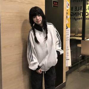 抖音得物高品质 美式高街重磅结构设计拼接织带立领卫衣外套 CM42图片