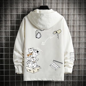 JK65115-P45 连帽夹克男大码胖子棒球服上衣外套 网格挂拍图片