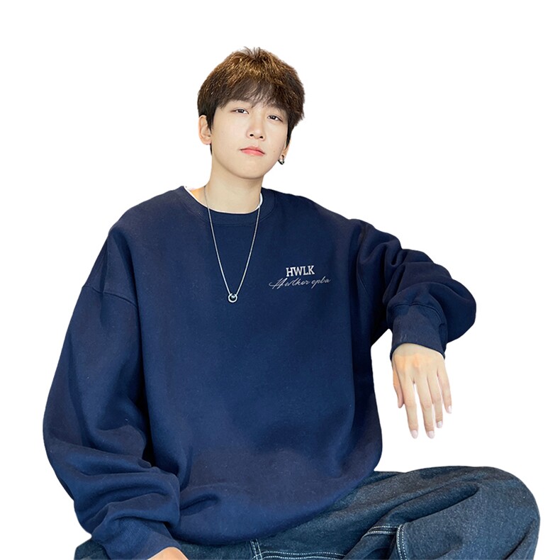 ！圆领卫衣男装港风长袖T恤男外套男WY142-P28,男装卫衣,电商B367