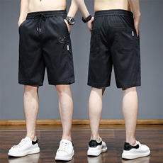 2025夏季新中式短裤男简约刺绣休闲裤宽松五分裤619/620-P35主推，男装牛仔裤，星座224-1