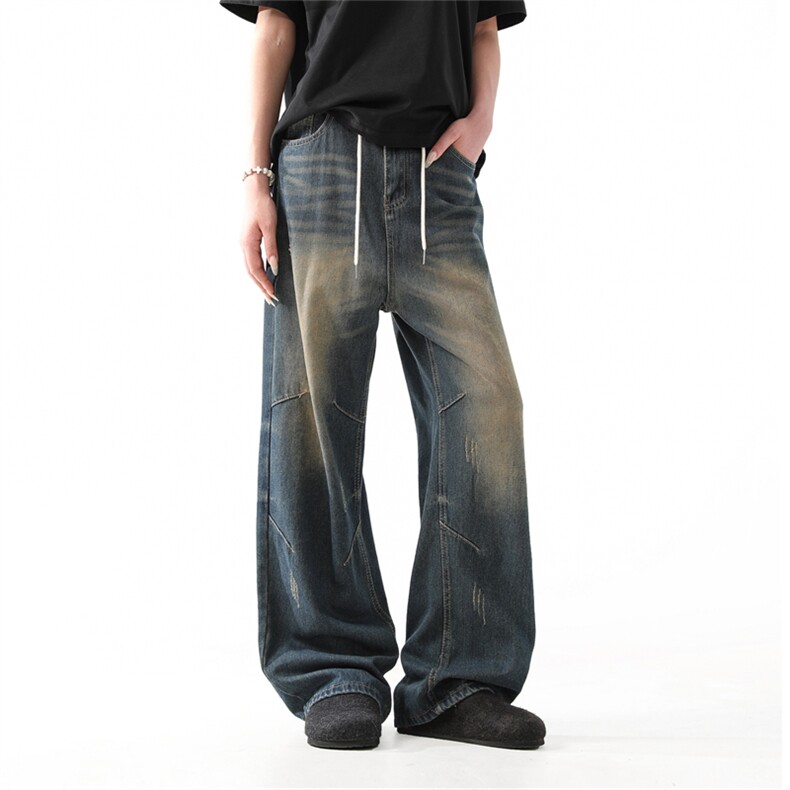 903- AK72- 特P65  【S-XXL】 复古抽绳牛仔裤！1图片