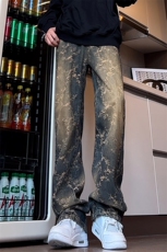 B221美式ins高街小众提花休闲直筒牛仔裤LK24225-特P48控78，男装牛仔裤，电商B221