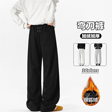 薄款改加绒美式加厚银狐绒大码宽松休闲裤男K1953J加绒-特P33控58，男装卫衣，电商A001