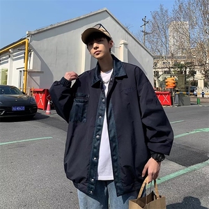 美式拼接夹克男潮牌ins日系复古拼色休闲棒球服外套M631-P58图片