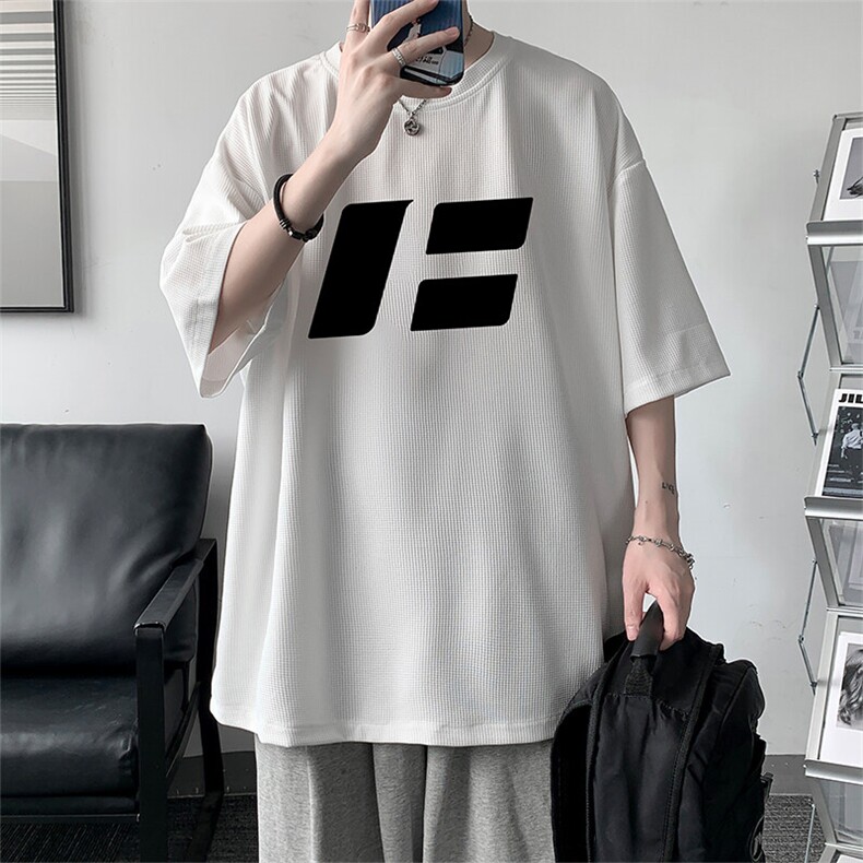 华夫格t恤男短袖男大码五分袖大皂风HT73435-P22,男装T恤,电商A040