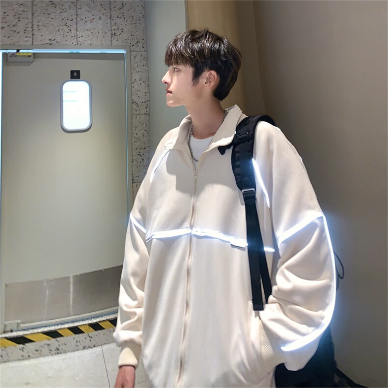 Wt187-P60秋季新款鹿皮绒反光拉条夹克,男装夹克,星座1501-1