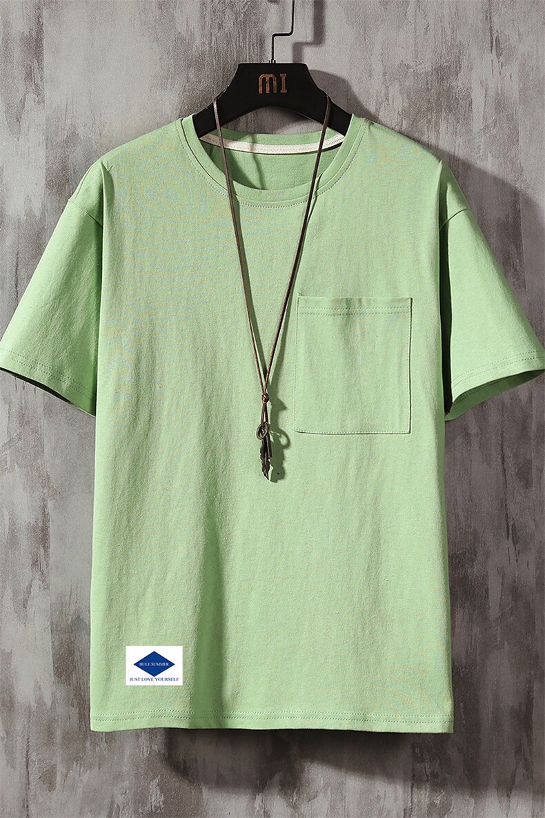 DX24061-P25大口袋百搭短袖t恤男大码半袖体恤上衣服,男装T恤,电商A040A
