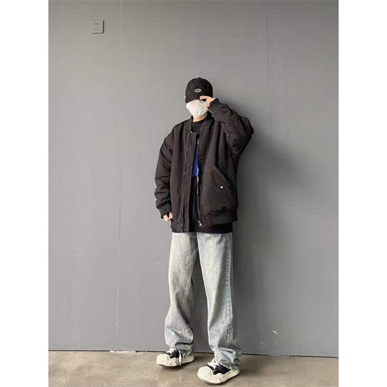 美式复古hiphop牛仔裤男生穿搭高级感宽松直筒阔腿裤子T7422-p42,男装牛仔裤,星座1008
