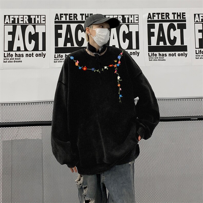 重磅腊肠狗水洗纯棉长袖T恤男秋季潮牌设计感宽松情侣内搭打底衫,男装卫衣,星座517A