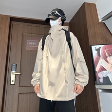 户外秋装新款登山港风防水多拉链冲锋衣男夹克潮外套016-P40，男装夹克，电商A128