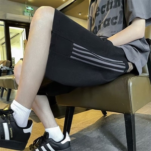 休闲短裤男士韩版潮条纹拼色百搭夏季2024新款ins五分裤K5286-P37图片