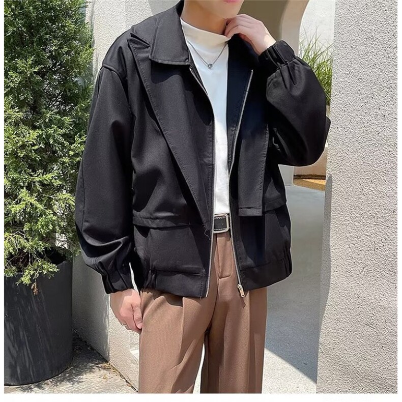 高品质春款男夹克衫假两件拼接拉链外套JK0017P65,男装夹克,星座1013-1