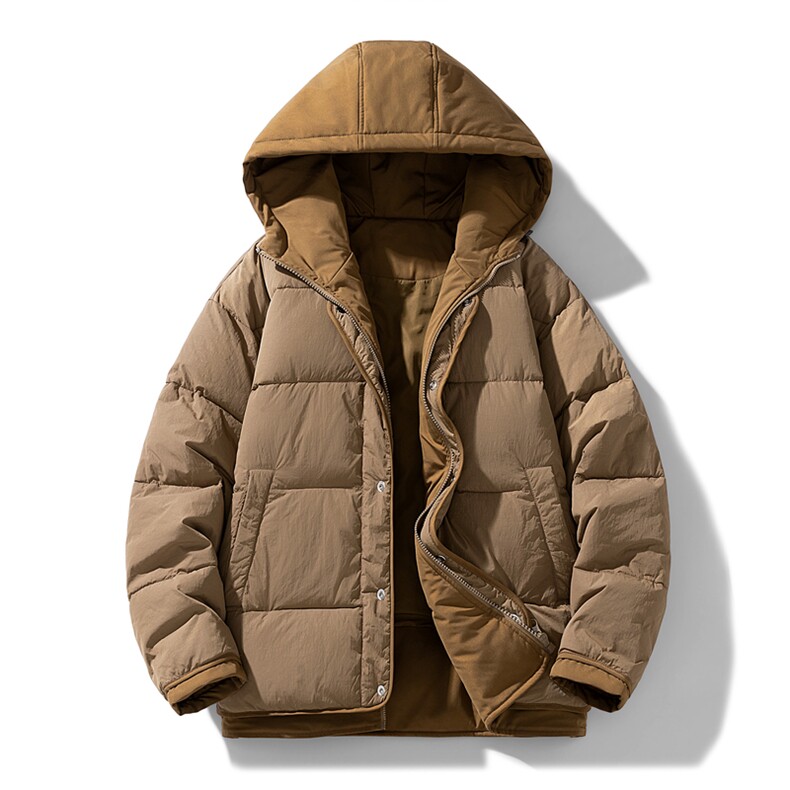 日系复古假两件连帽棉衣男冬季宽松情侣冬季棉服M0829-P103,男装棉衣,星座308B-2