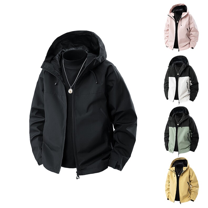 2025秋季新款直播品质休闲夹克冲锋衣防风衣连帽外套2077-P40，男装风衣，星座1402-2