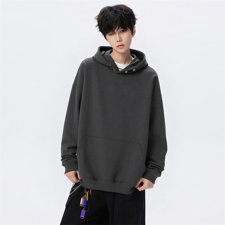 抖音得物高品质美式高街重磅曼巴棉古铜两粒扣连帽卫衣外套XS066，女装短外套，电商A486-1