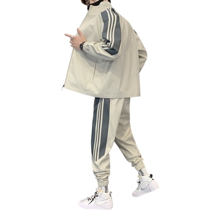 2025男秋季开衫套装两件套运动服休闲服长袖套装立领外套D02-P40图片