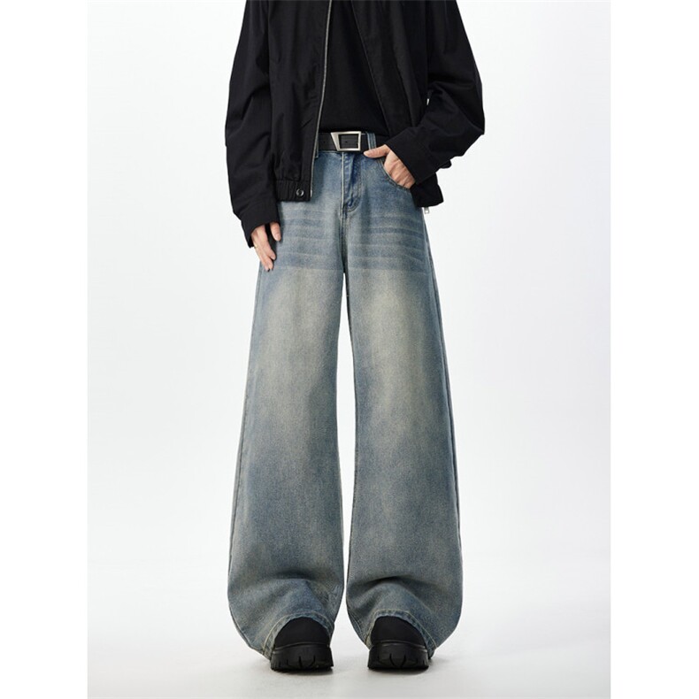 美式丹宁色弯刀牛仔裤男潮牌香蕉休闲长裤喇叭裤K2511P55,男装牛仔裤,电商A062